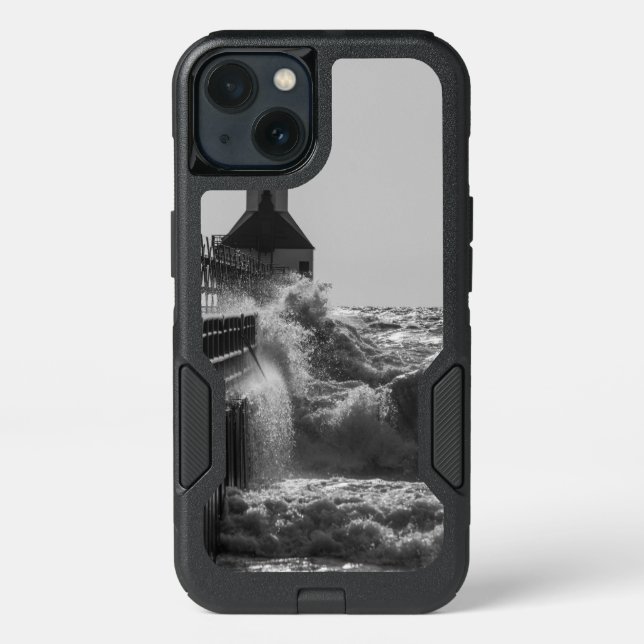 Fierce Waves At St Joseph Grayscale OtterBox Samsu iPhone Case (Back)