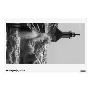 Fierce Waves At St Joseph Grayscale Wall Sticker