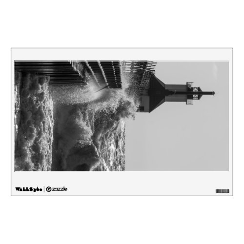 Fierce Waves At St Joseph Grayscale Wall Sticker