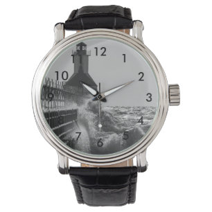 Fierce Waves At St Joseph Grayscale Watch