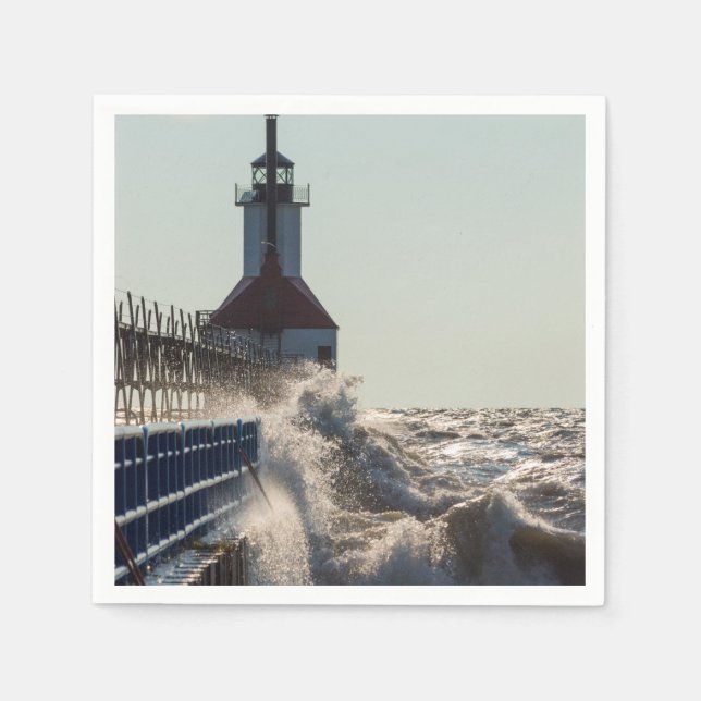 Fierce Waves At St Joseph Paper Napkins (Front)
