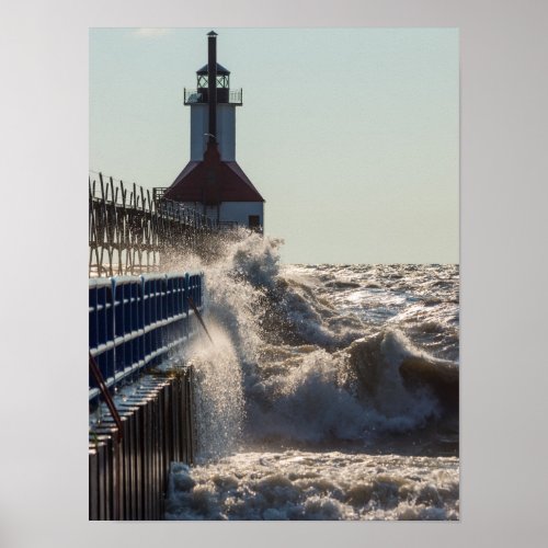 Fierce Waves At St Joseph Poster