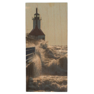 Fierce Waves At St Joseph Wood USB Flash Drive