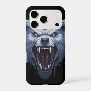 Fierce White Wolf Head Dark Fantasy Illustration iPhone 17 Pro Case