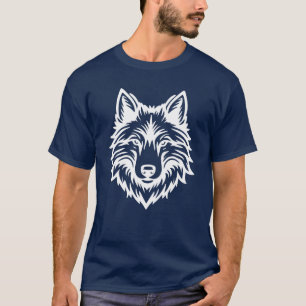 Fierce Wild Wolf Head Logo Graphic Design T-Shirt