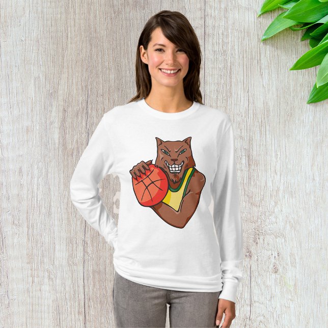 Fierce Wildcat Basketball Mascot T-Shirt (Creator Uploaded)