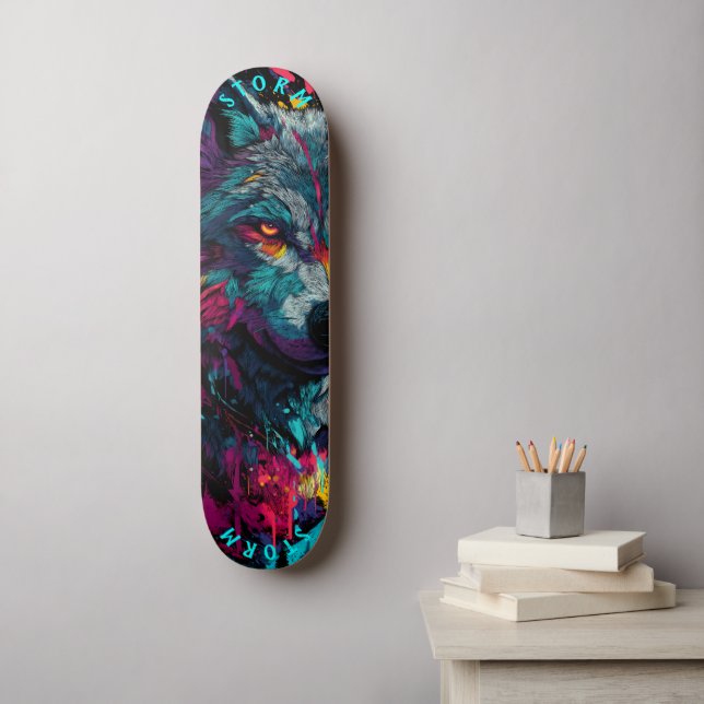 Fierce Wolf Graffiti Street – Limited Edition Skateboard (Wall Art)