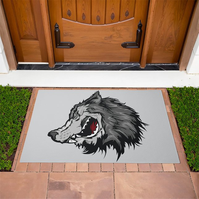 Fierce Wolf Head Bold Wild Animal Doormat (Creator Uploaded)