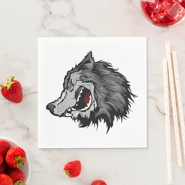 Fierce Wolf Head Bold Wild Animal Napkins (Creator Uploaded)