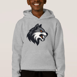 Fierce Wolf Head Mascot Logo – Bold Animal Graphic Hoodie