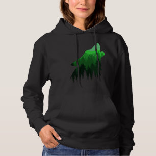 Fierce Wolf in the Forest Wilderness Style for Nat Hoodie