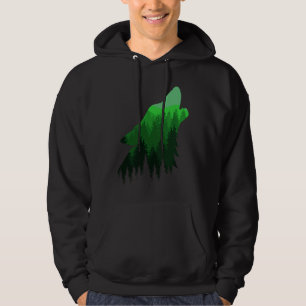 Fierce Wolf in the Forest Wilderness Style for Nat Hoodie