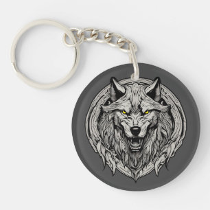 Fierce Wolf Mandala: Symbol of Strength Keychain