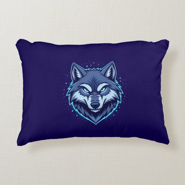Fierce Wolf – Symbol of Strength and Freedom Accent Pillow (Front)