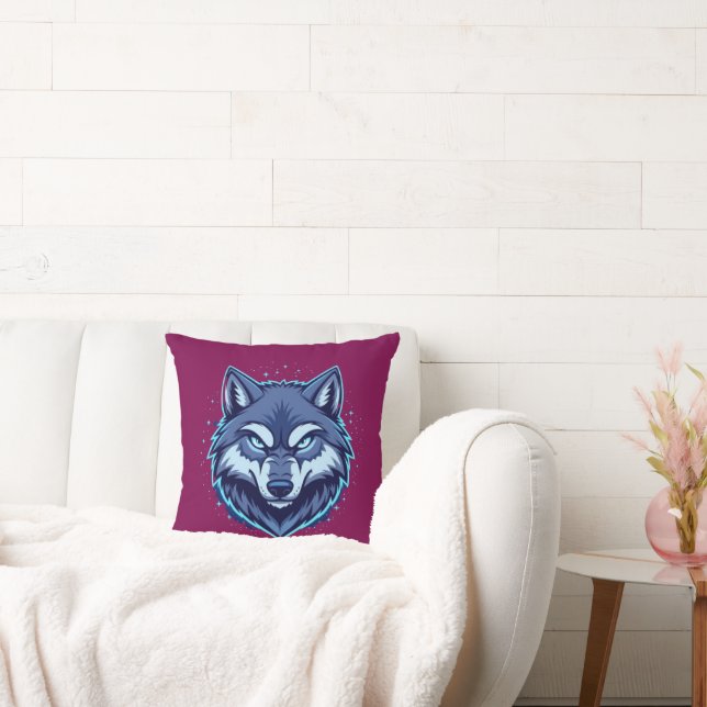 Fierce Wolf – Symbol of Strength and Freedom Throw Pillow (Couch)
