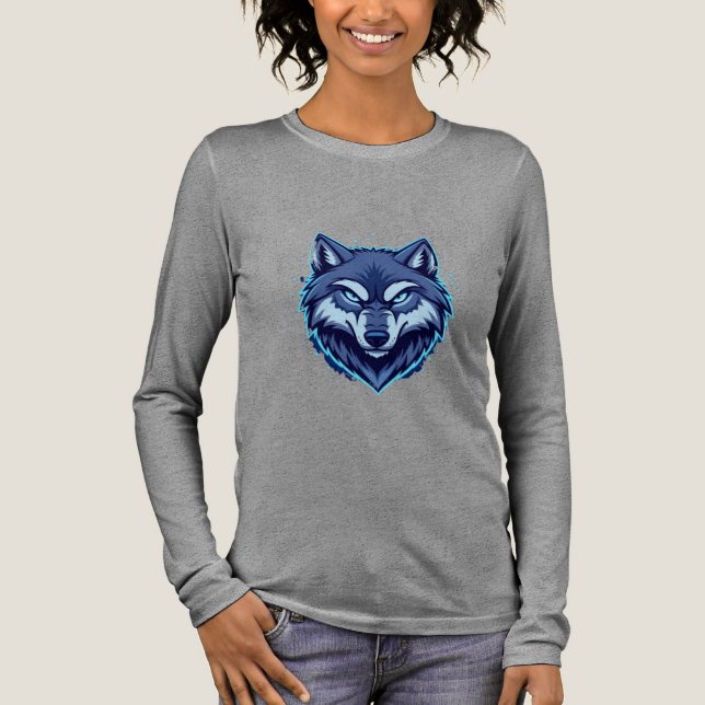 Fierce Wolf – Symbol of Strength and Freedom Tri-Blend Shirt (Front)