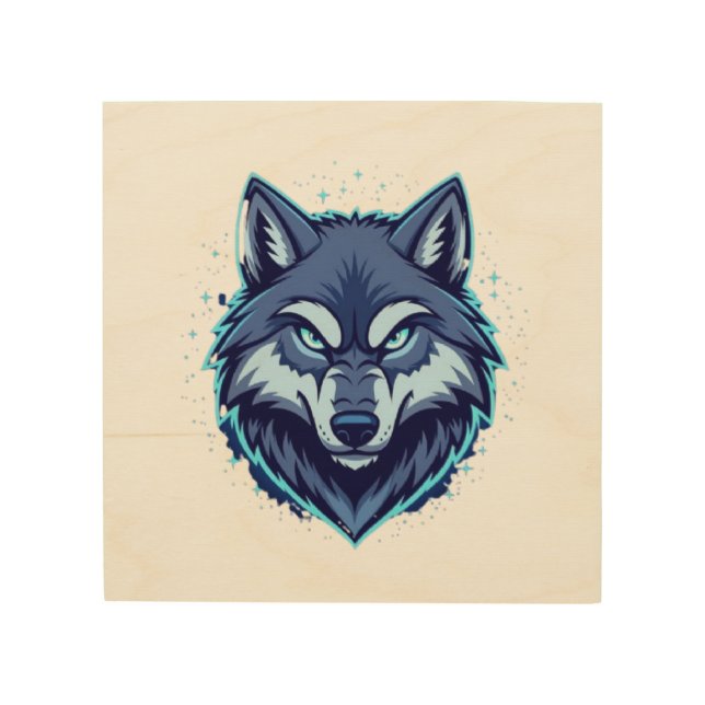 Fierce Wolf – Symbol of Strength and Freedom Wood Wall Art (Front)