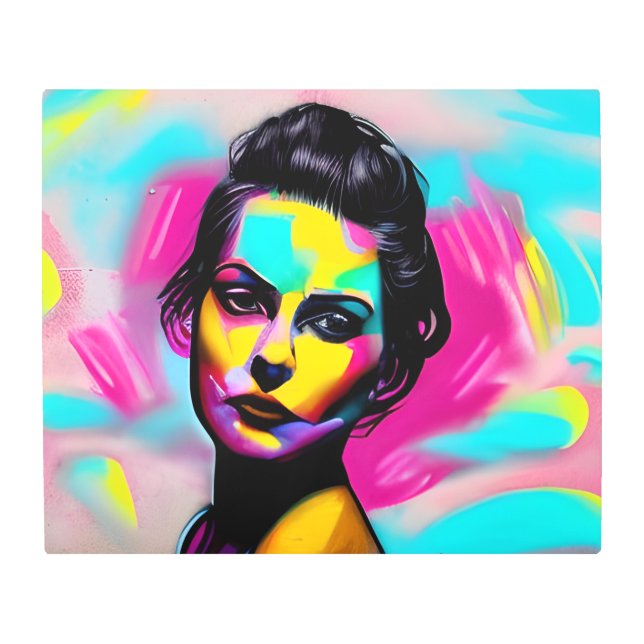 Fierce Woman Graffiti Art Colorful AI Generated (Front)