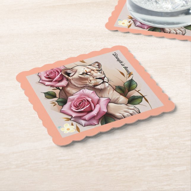"Fierce yet Delicate" Paper Coaster (Angled)