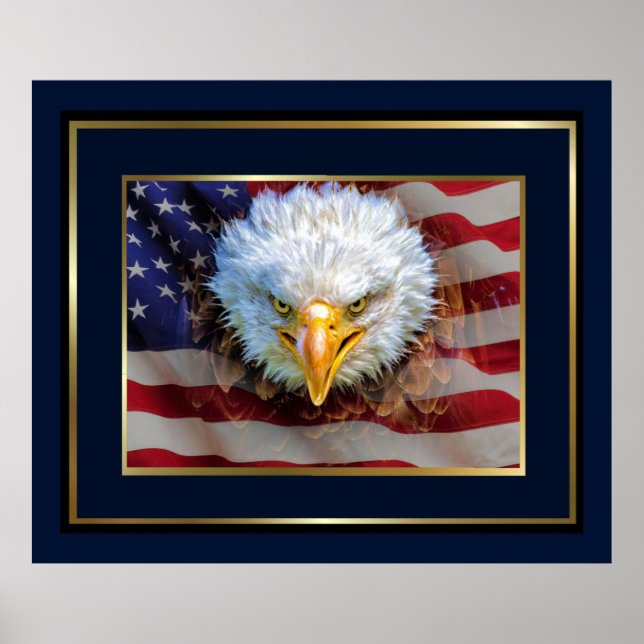 Fiercely Patriotic Eagle Poster (Front)