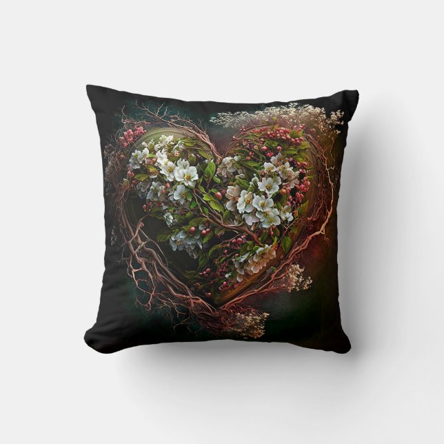 Fierceness of Heart Throw Pillow (Front)