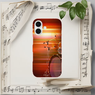 Fiery Abstract Drum Kit Music iPhone 16 Case