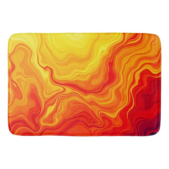Fiery Abstract Flow Art Bath Mat (Front)