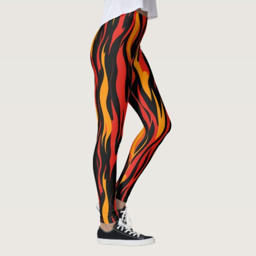 Fiery Abstract Pattern Leggings