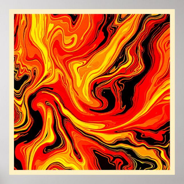 Fiery Abstract Swirls of Emotion Poster (Front)