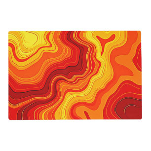 Fiery Abstract Topography Art Placemat