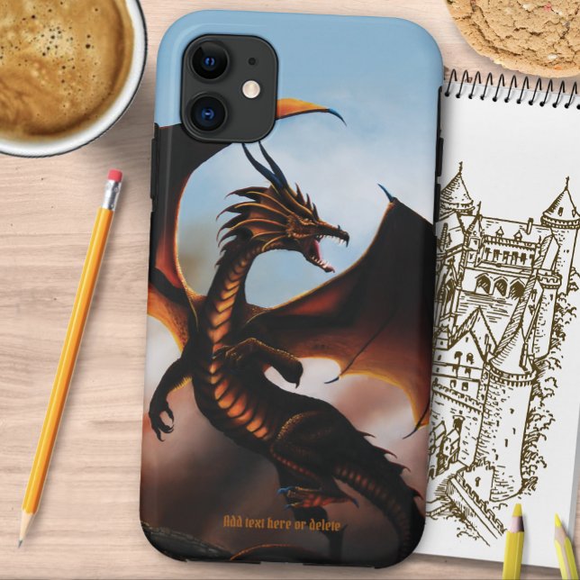 Fiery Amber Dragon Fantasy Case-Mate iPhone Case (Creator Uploaded)