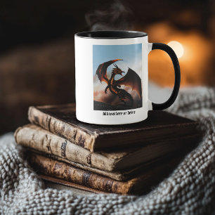 Fiery Amber Dragon Fantasy Mug