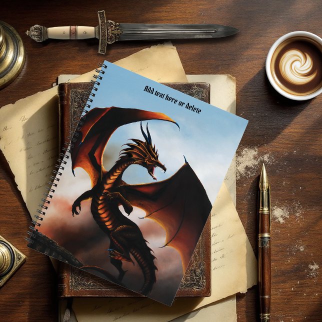 Fiery Amber Dragon Fantasy Notebook (Creator Uploaded)