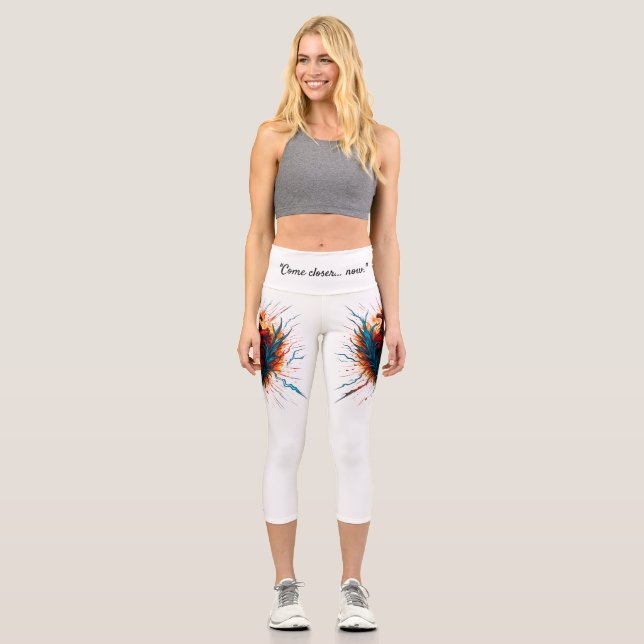 Fiery Anatomical Heart Leggings – "Come closer...  (Front)