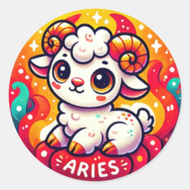Fiery Aries Baby Ram Sticker (Front)