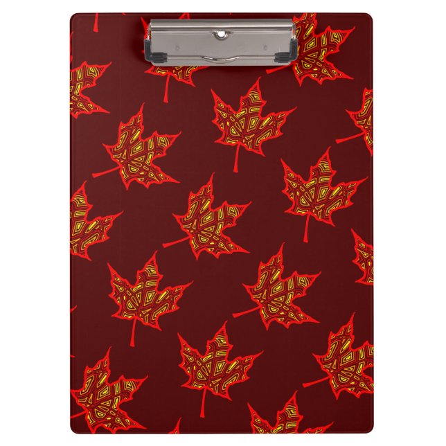 Fiery Autumn Leaf Clipboard (Front)