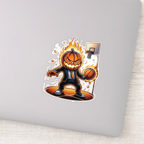 Fiery Ball and Jack_o_Lantern Halloween Sports  Sticker