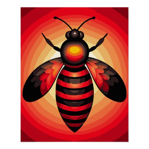 Fiery Bee Emergence Poster