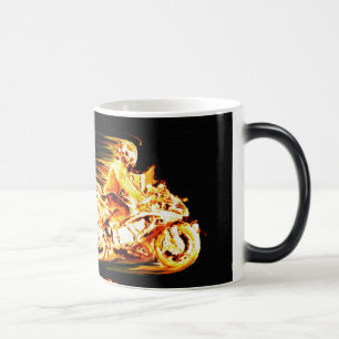Fiery Biker Motorcycle Fantasy Art Color Morph Mug