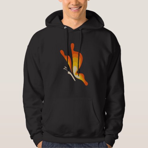 Fiery Butterfly   Yellow And Orange Hoodie