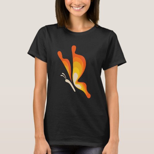 Fiery Butterfly   Yellow And Orange T_Shirt