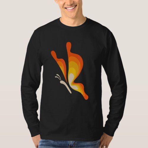 Fiery Butterfly   Yellow And Orange T_Shirt