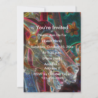 Fiery Carousel Horse Fantasy Art Party Invitation