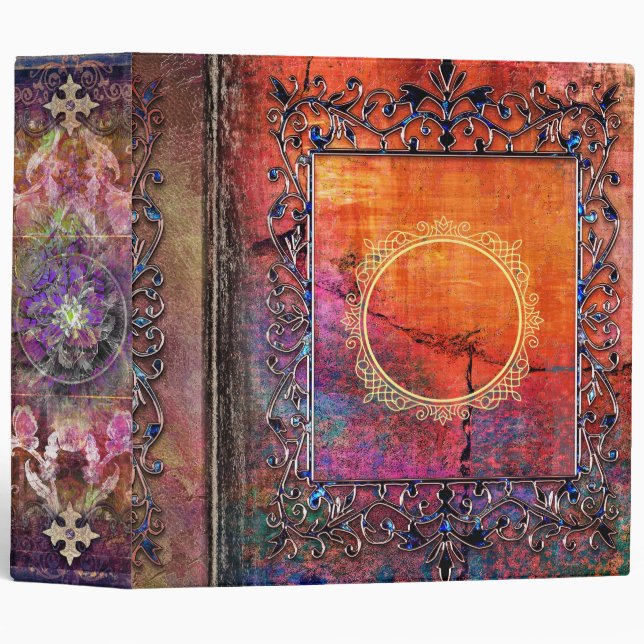 Fiery Celctic Sun Fairy Ancient Tome 3 Ring Binder (Front/Spine)