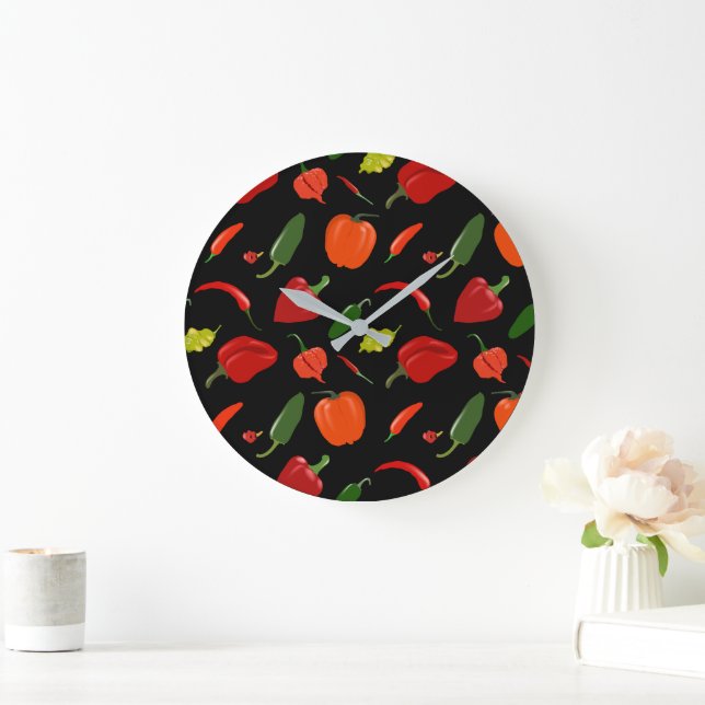 Fiery Chili Pepper Home Decor Large Clock (Home)