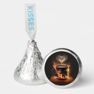 Fiery Christmas Coffee Cup with Heart Steam Art Hershey®'s Kisses®