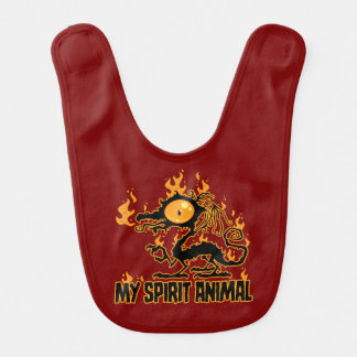 Fiery Crispy Dragon Spirit Animal Baby Bib