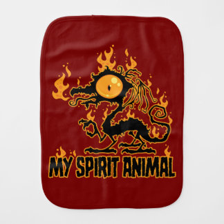 Fiery Crispy Dragon Spirit Animal Baby Burp Cloth