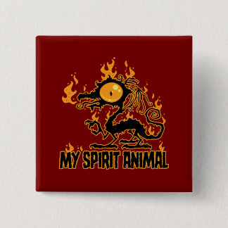 Fiery Crispy Dragon Spirit Animal Button
