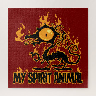 Fiery Crispy Dragon Spirit Animal Jigsaw Puzzle